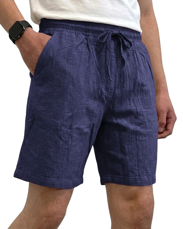 Crinkle Linen Drawstring Shorts