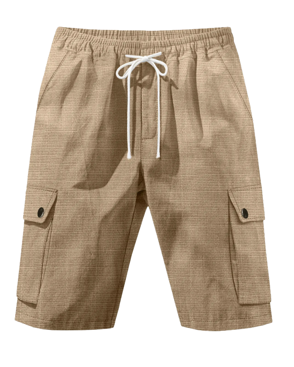 Check Linen-Blend Cargo Shorts