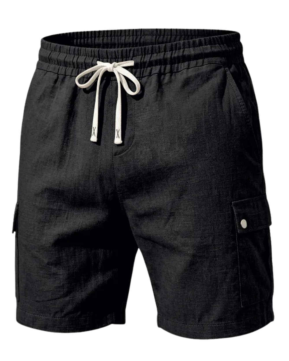 Linen Drawstring Cargo Shorts