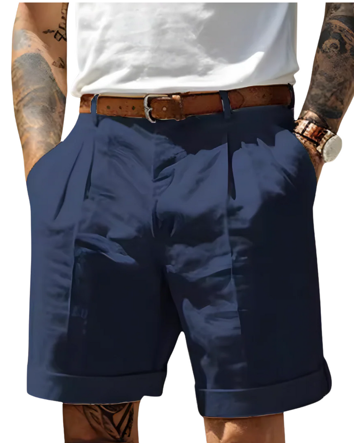 Tailored Pleated Turn-Up Shorts