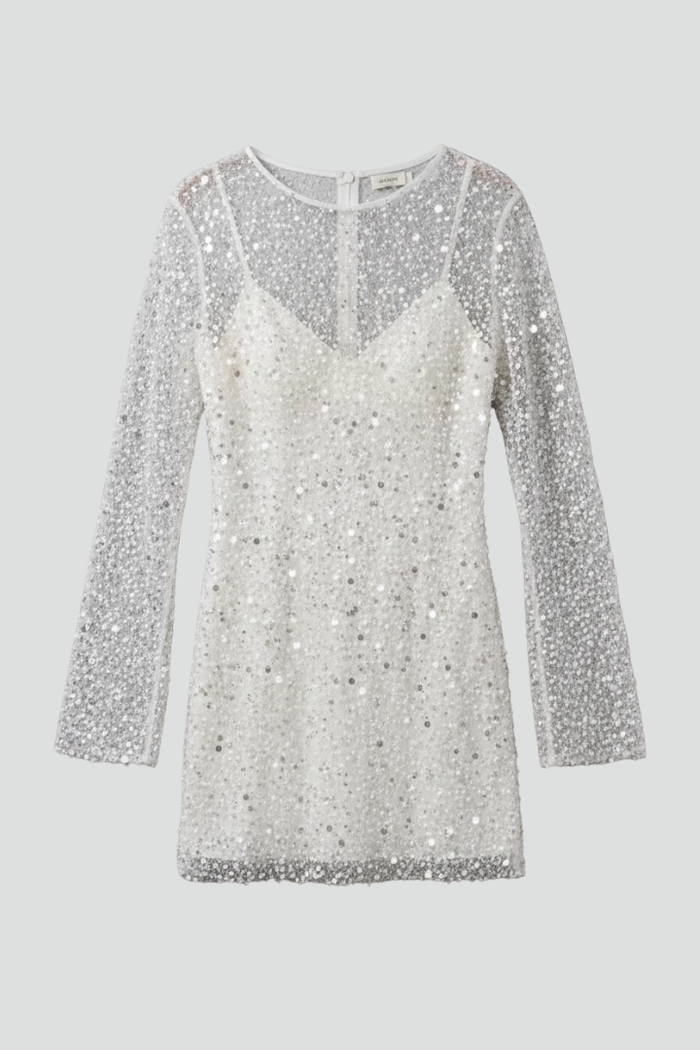 Women Mini Dress with Mesh Overlay and Sleeveless Underlayer