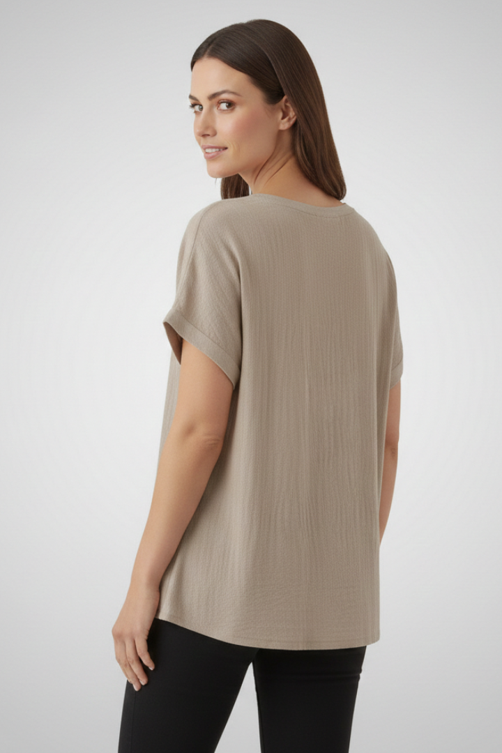 Women T-Shirt with V Neck and Short Sleeves
