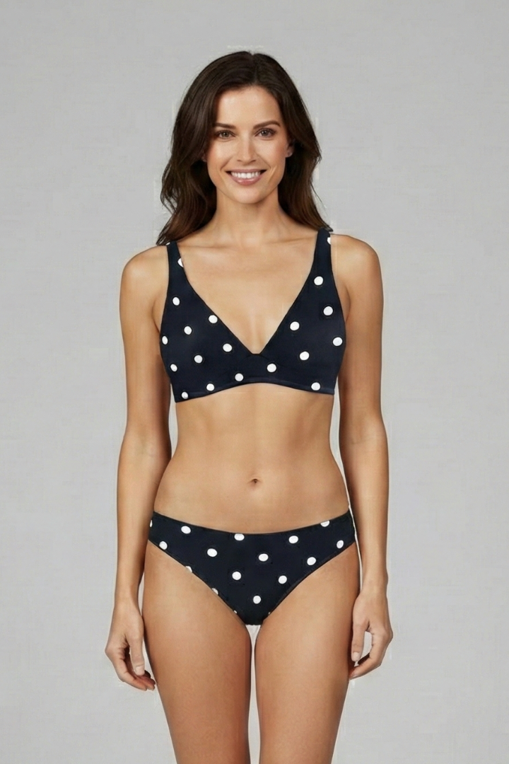 Women’s Bikini Set with Halter Top and Printed Surface