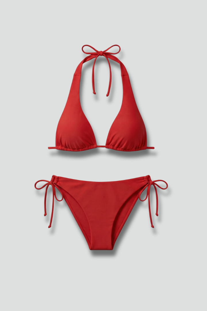 Women’s Bikini Set with Halter Top and Tie Bottom