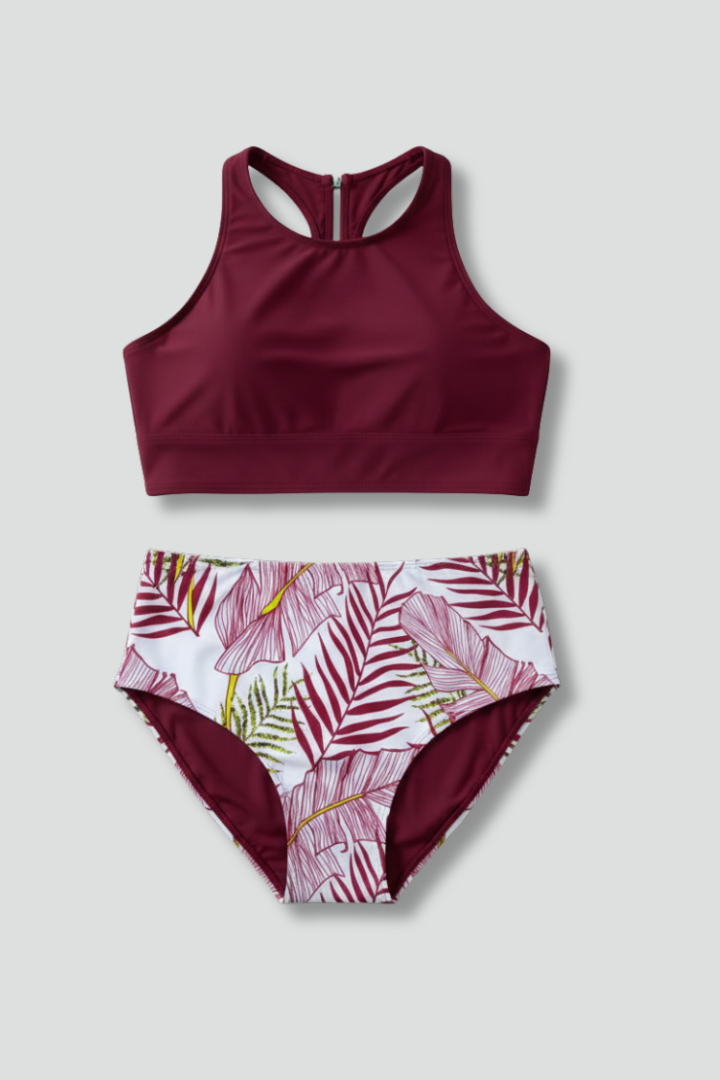 Women’s Bikini Set with Wrap Top and High Waist