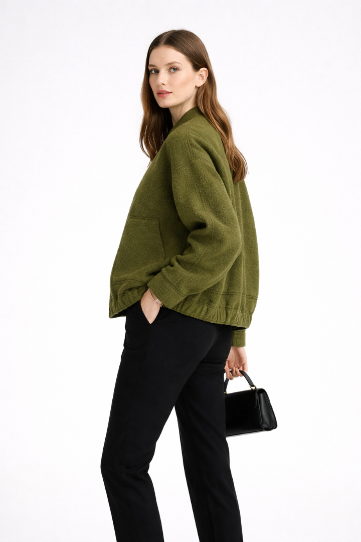 Women’s Bomber Jacket with Structured Outer Surface