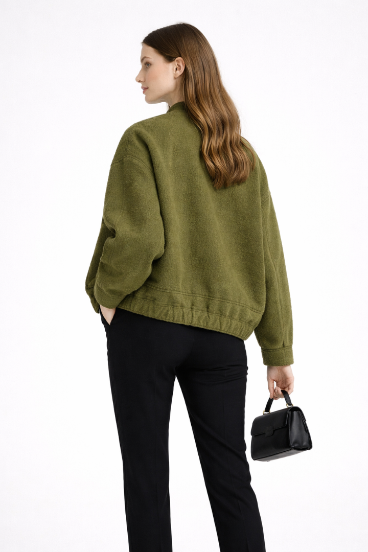 Women’s Bomber Jacket with Structured Outer Surface