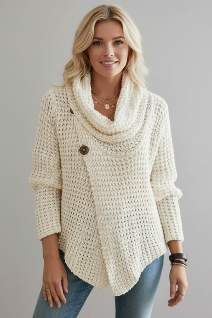 Women’s Cardigan with Shawl Collar and Button