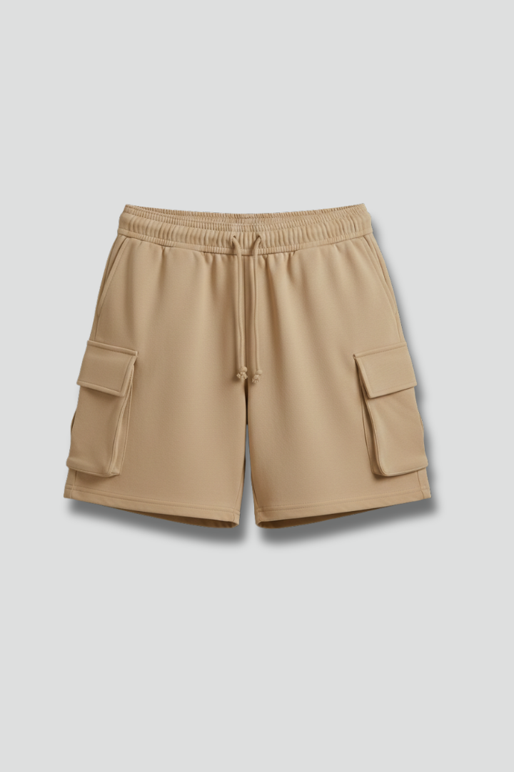 Women’s Cargo Shorts with Elastic Waist and Flap Pockets
