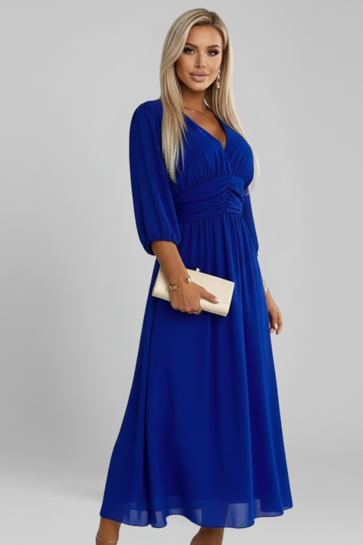 Women’s Dress with V Neck and Wrap Waist