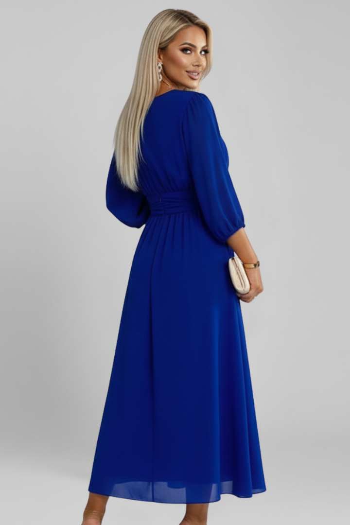 Women’s Dress with V Neck and Wrap Waist
