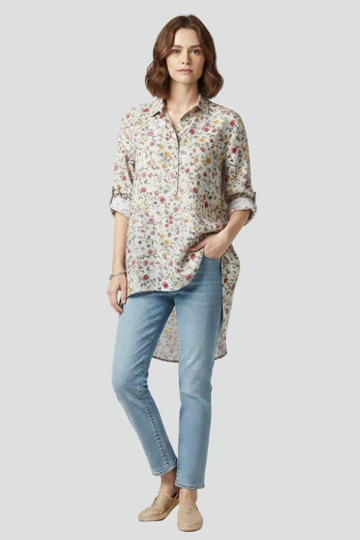 Women’s Floral Shirt with Button Front