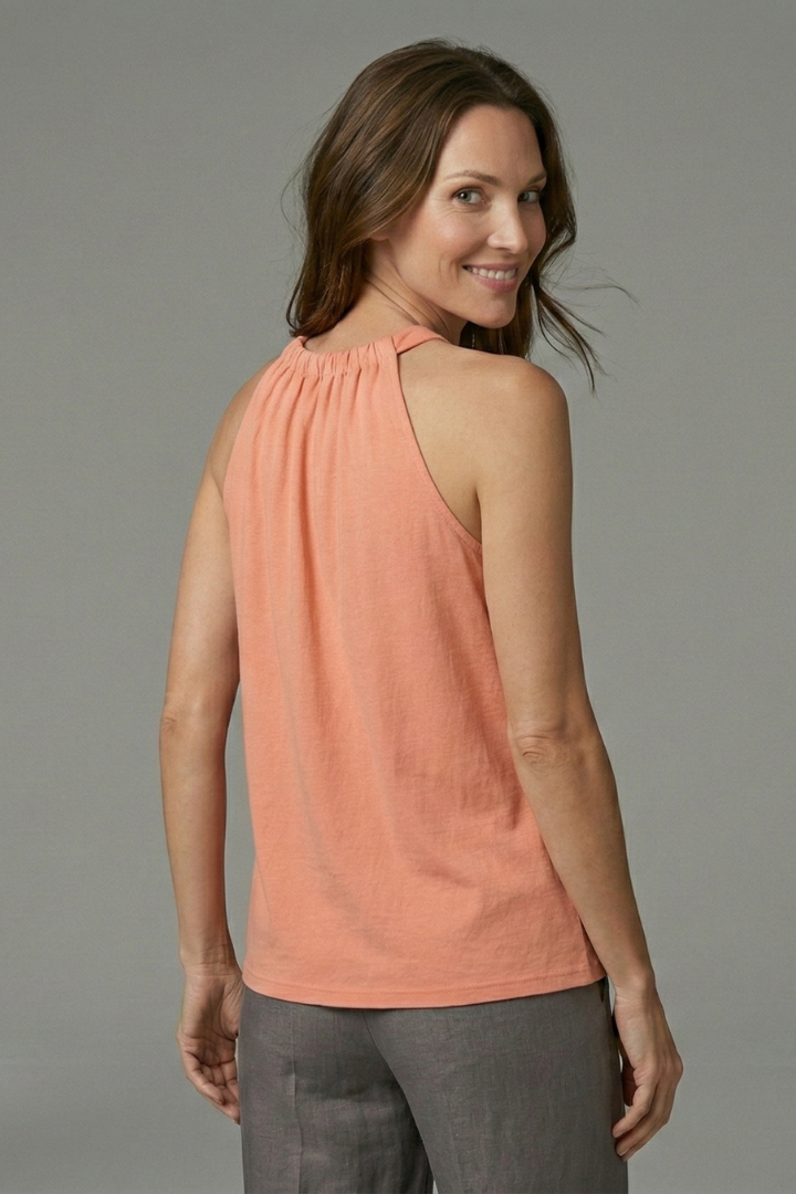 Women’s Halter Top with Gathered Neck and Loose Fit