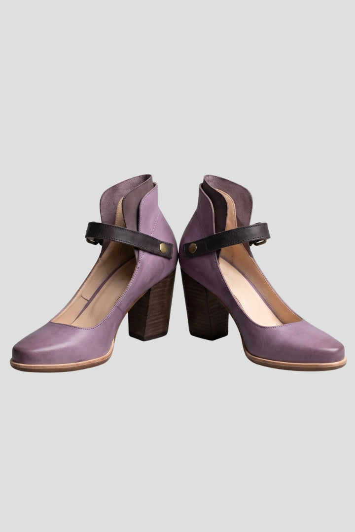 Women's Heel Sandals with Strap Fastening and Cushioned Insole