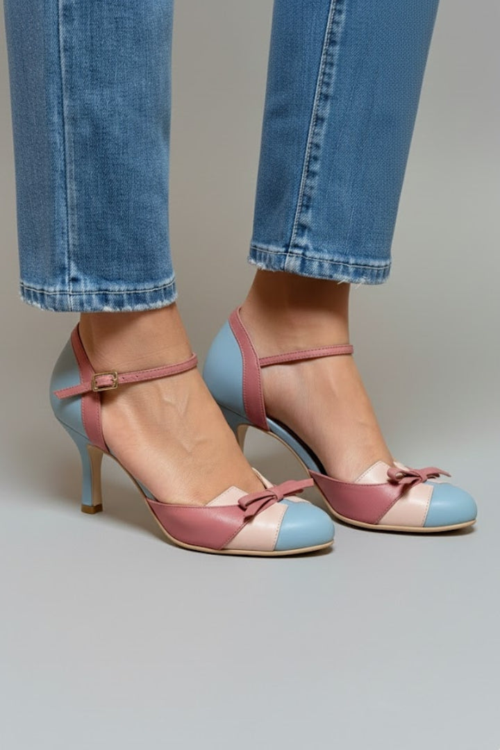 Leather Court Heels