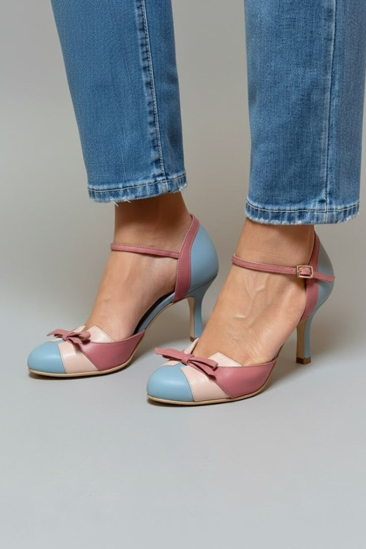 Leather Court Heels