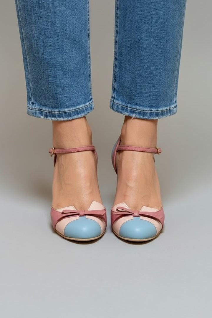Leather Court Heels