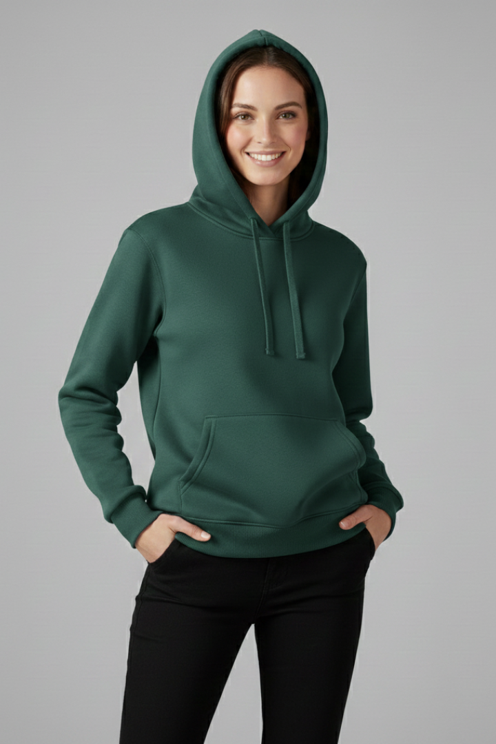 Women’s Hoodie with Adjustable Hood and Ribbed Hem