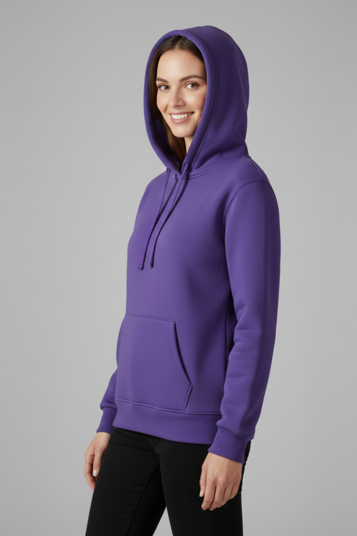 Women’s Hoodie with Adjustable Hood and Ribbed Hem