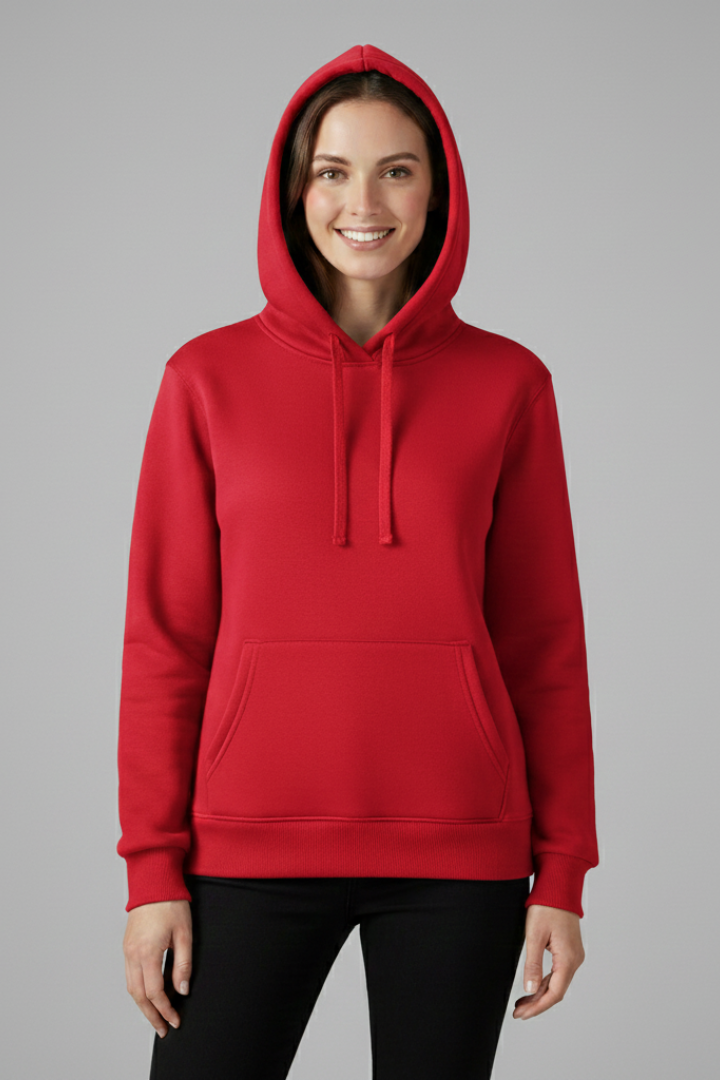 Women’s Hoodie with Adjustable Hood and Ribbed Hem