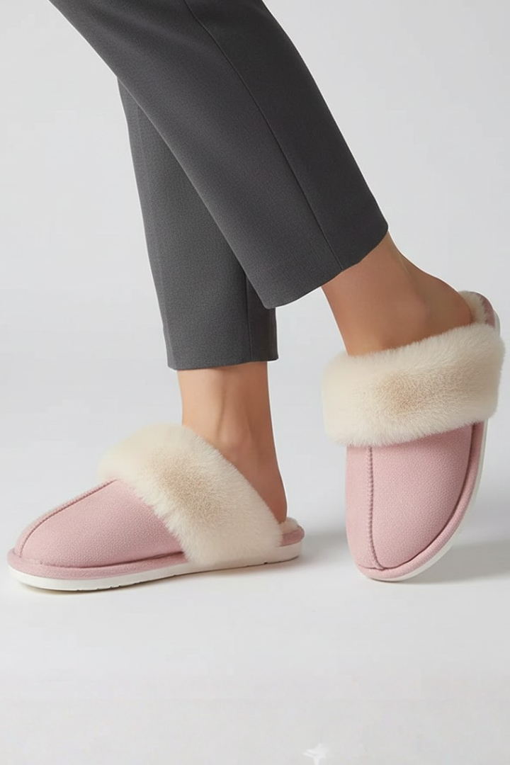 Women’s Indoor Slippers with Plush Lining and Textured Sole