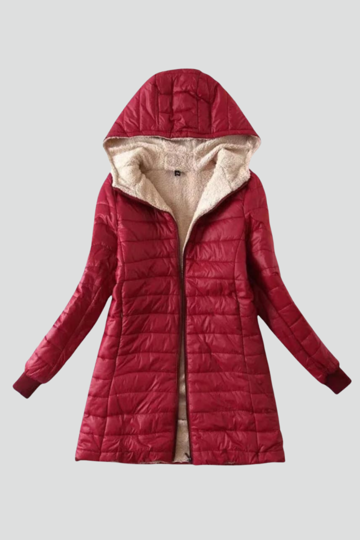 Women’s Jacket with Hood and Quilted Surface