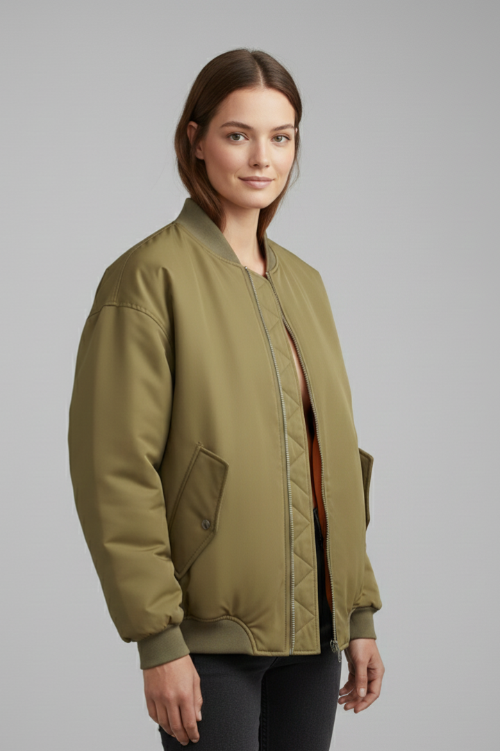 Women’s Jacket with Zipper and Patch Pockets