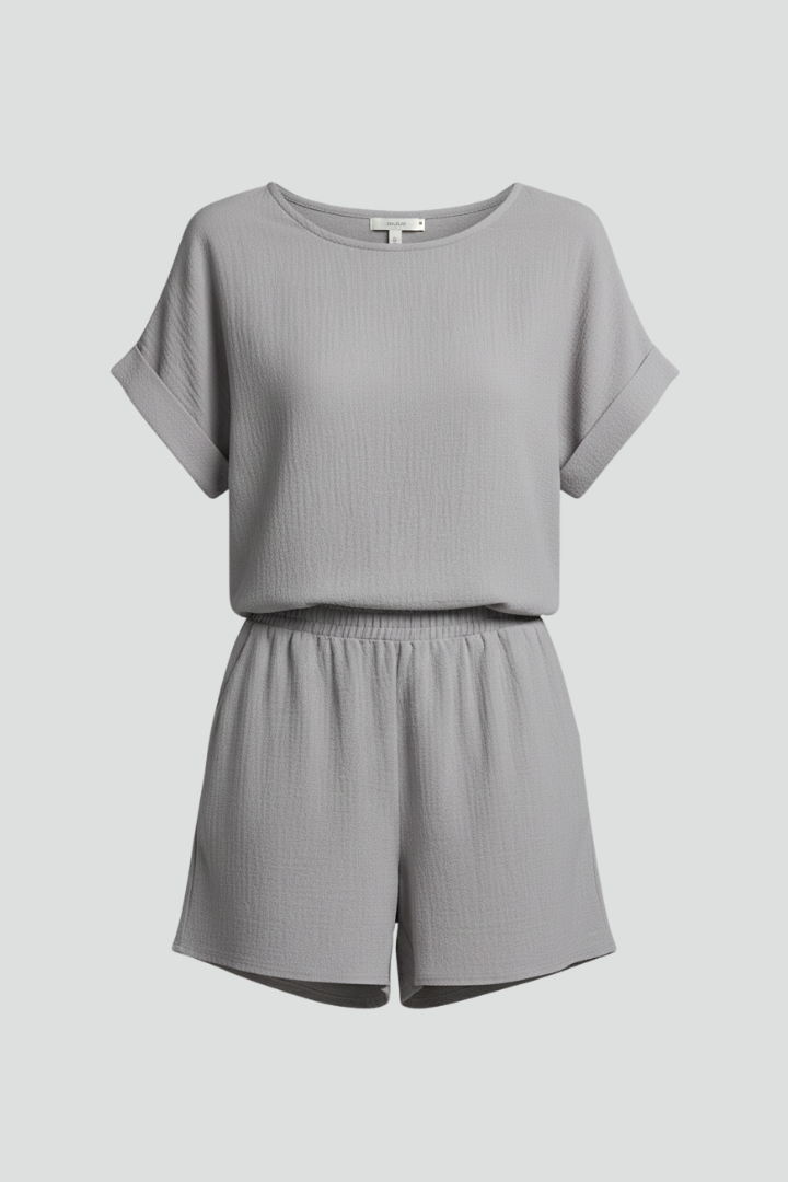 Women’s Jumpsuit with Round Neckline and Side Pockets