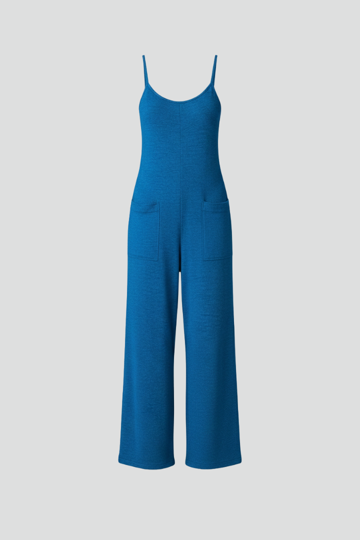 Women’s Jumpsuit with Spaghetti Straps and Side Pockets