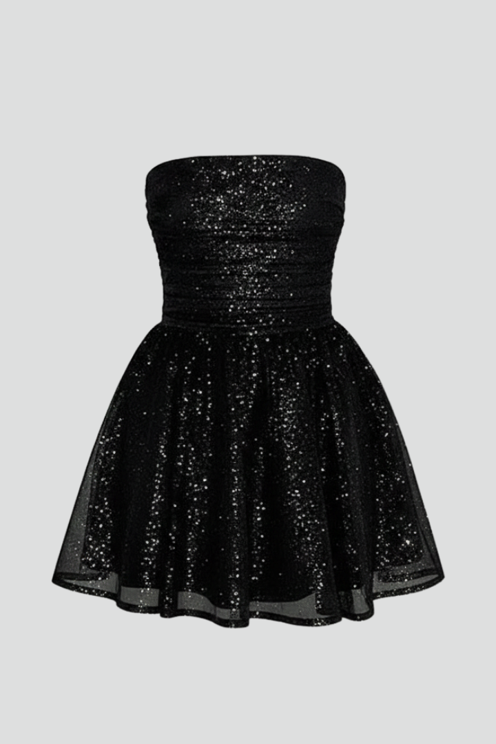 Women’s Mini Dress with Strapless Neckline