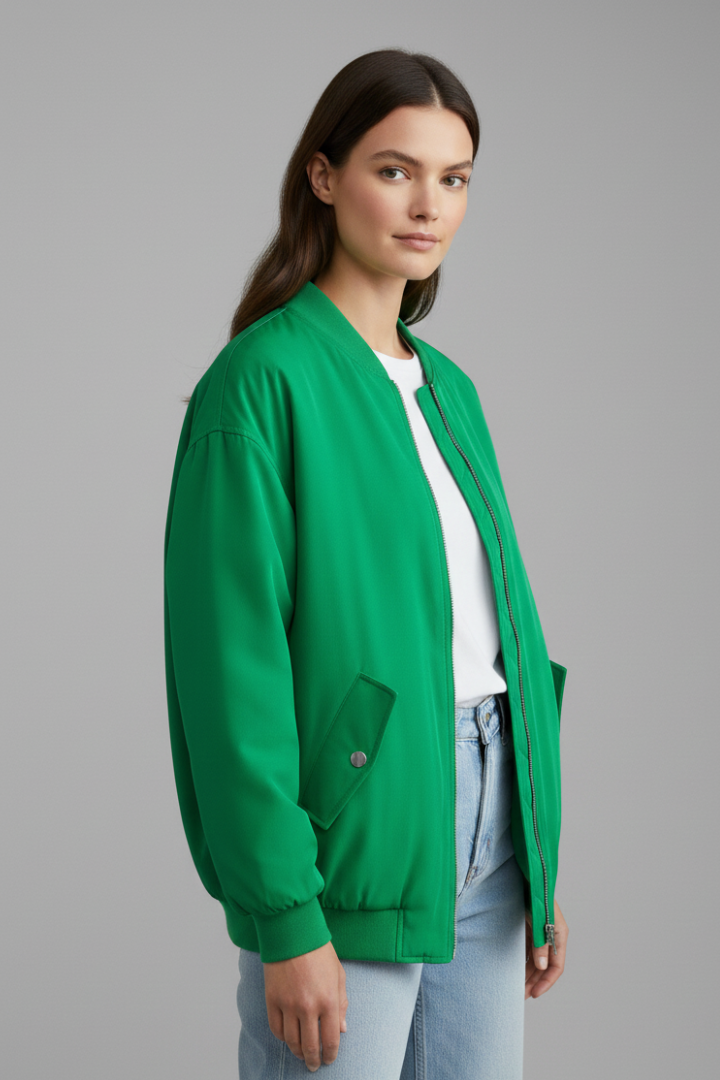 Women’s Oversized Zip Jacket with Pockets