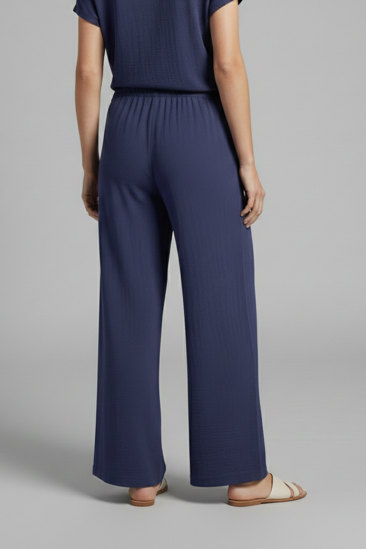 Women’s Palazzo Trousers with Elastic Waist and Drawstring