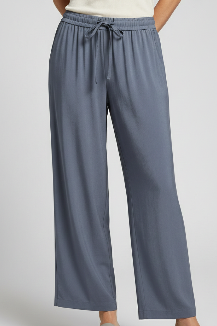 Women’s Palazzo Trousers with Elastic Waist and Wide Legs