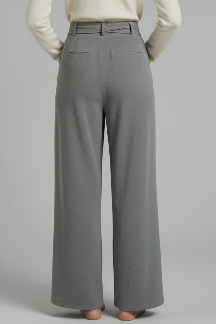 Women’s Palazzo Trousers with Tie Waist and Side Pockets
