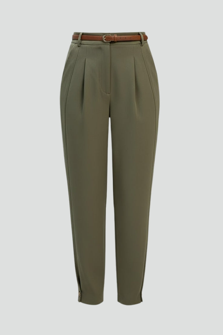 Women’s Pants with High Waist and Tapered Leg