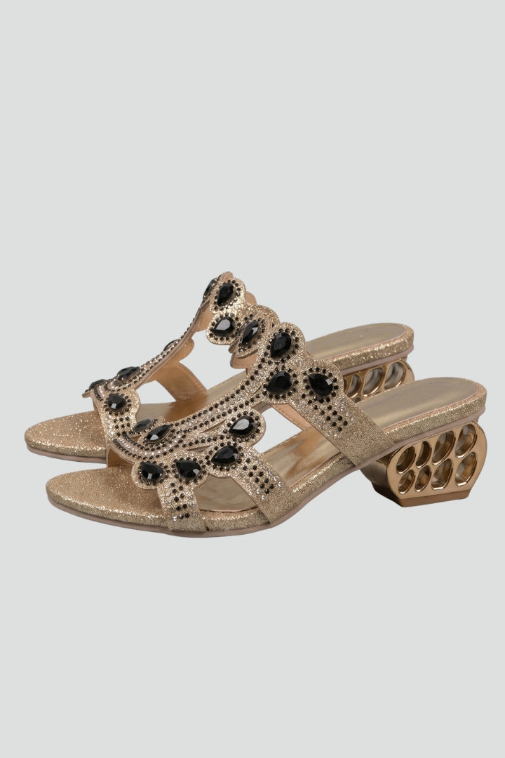 Women's Sandals with Adjustable Straps and Embellished Upper