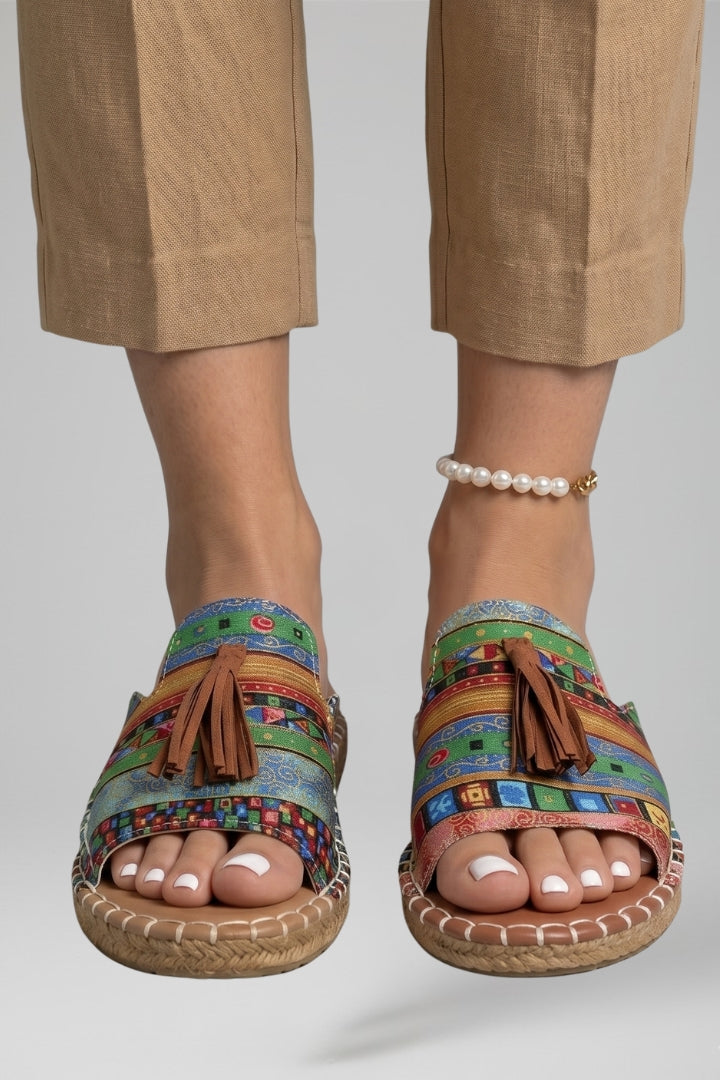 Women's Sandals with Slip On Design and Cushioned Footbed
