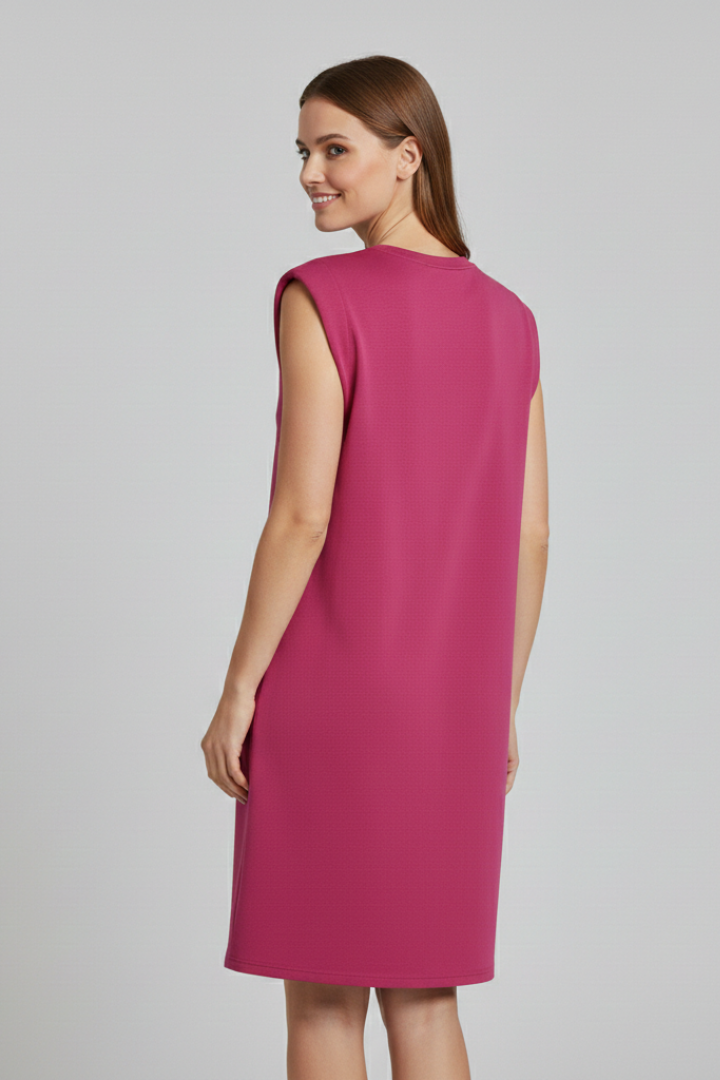 Women’s T-Shirt Dress with Shoulder Pads and Sleeveless Cut