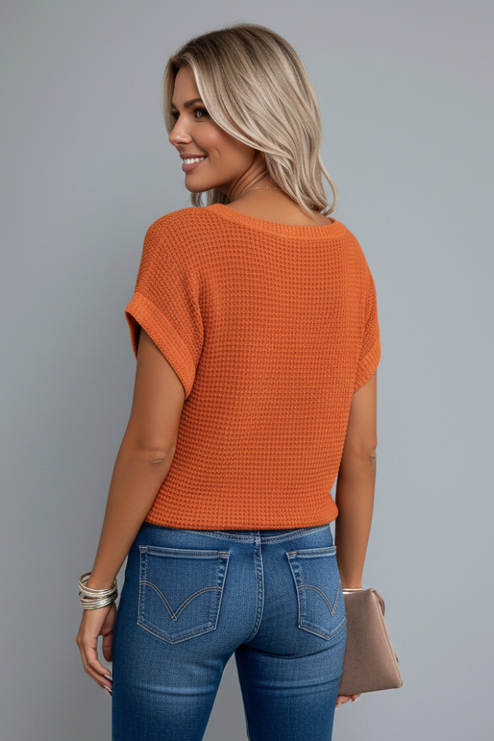 Women’s T-Shirt with Lace Neckline and Short Sleeves