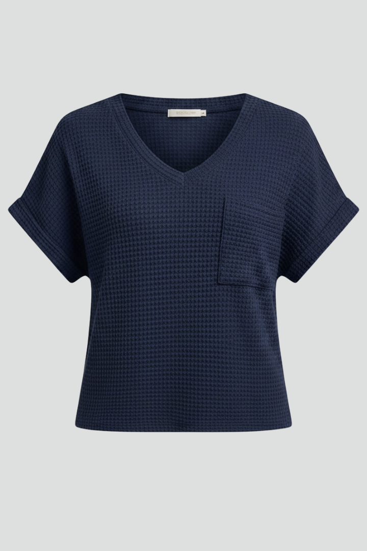 Women’s T-Shirt with V Neckline and Chest Pocket