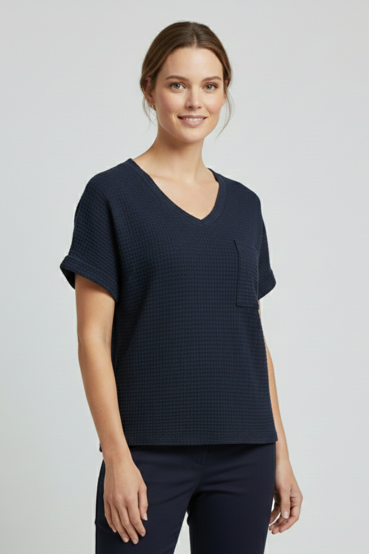 Women’s T-Shirt with V Neckline and Chest Pocket