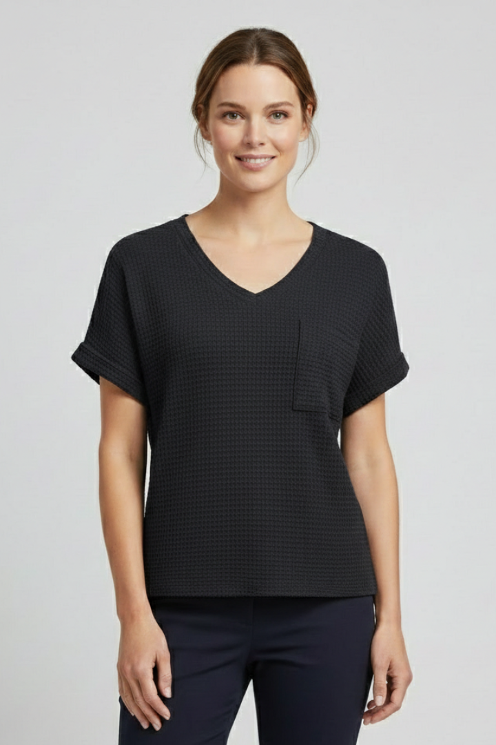 Women’s T-Shirt with V Neckline and Chest Pocket
