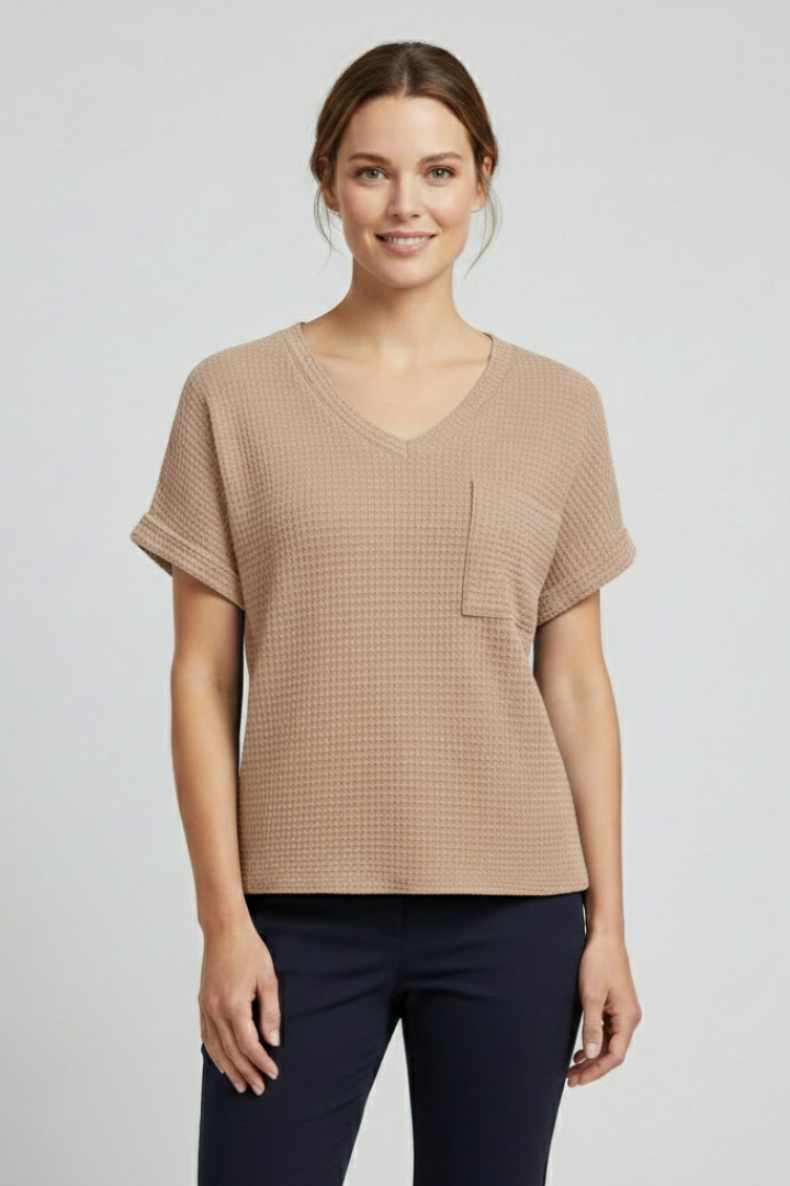 Women’s T-Shirt with V Neckline and Chest Pocket
