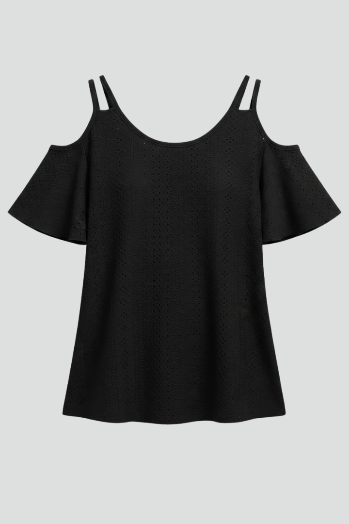 Women’s T-Shirt with V Neckline and Cold Shoulder Sleeves