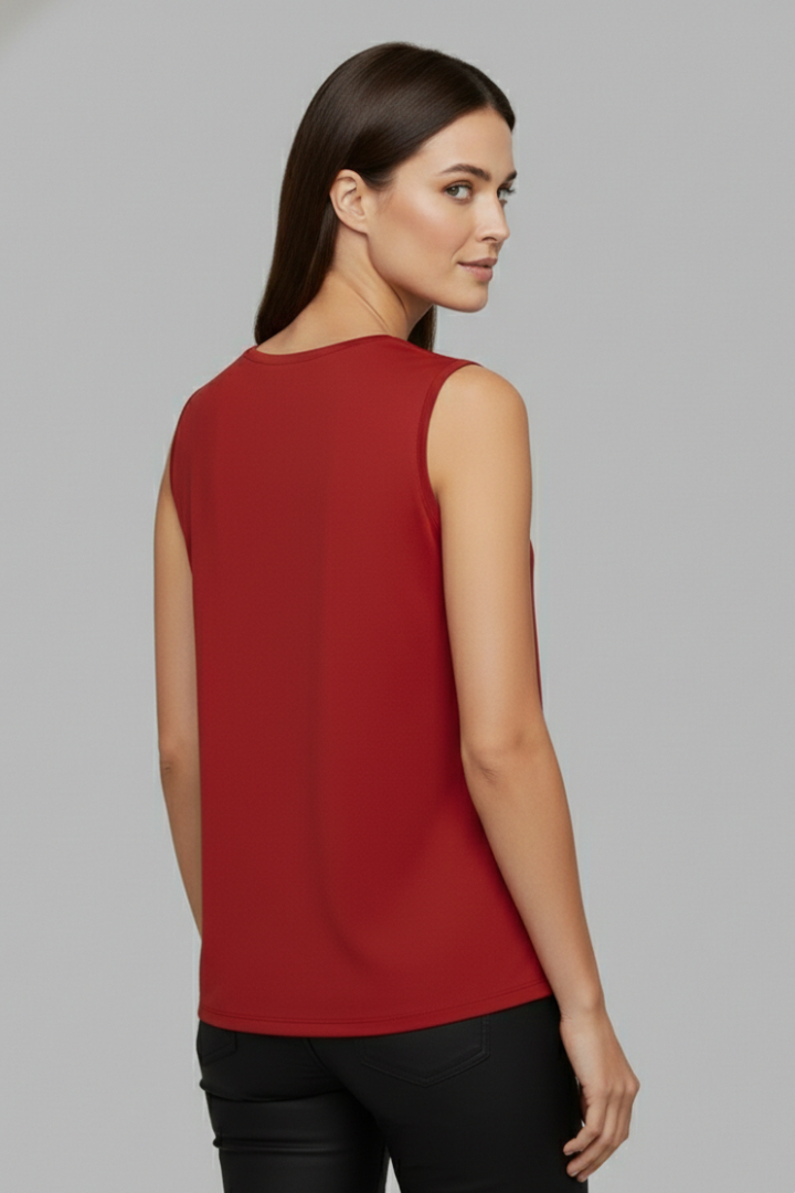 Women’s T-shirt with V Neckline and Sleeveless Cut