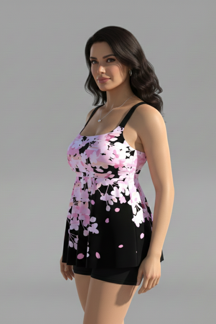 Women’s Tankini Set with Printed Top and Shorts