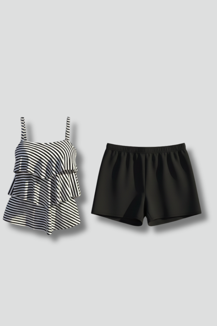 Women’s Tankini Set with Scoop Neck and Shorts