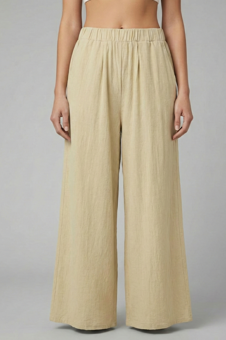 Women’s Trousers with Elastic Waist and Side Pockets