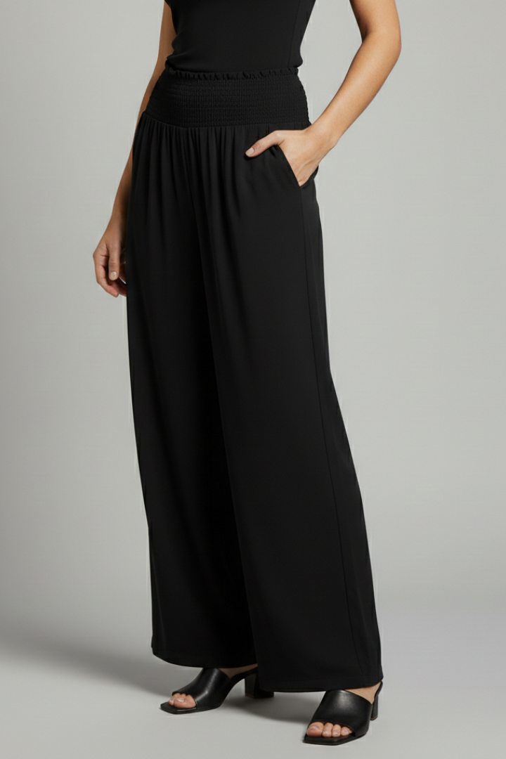 Women’s Trousers with Elastic Waistband and Wide Legs