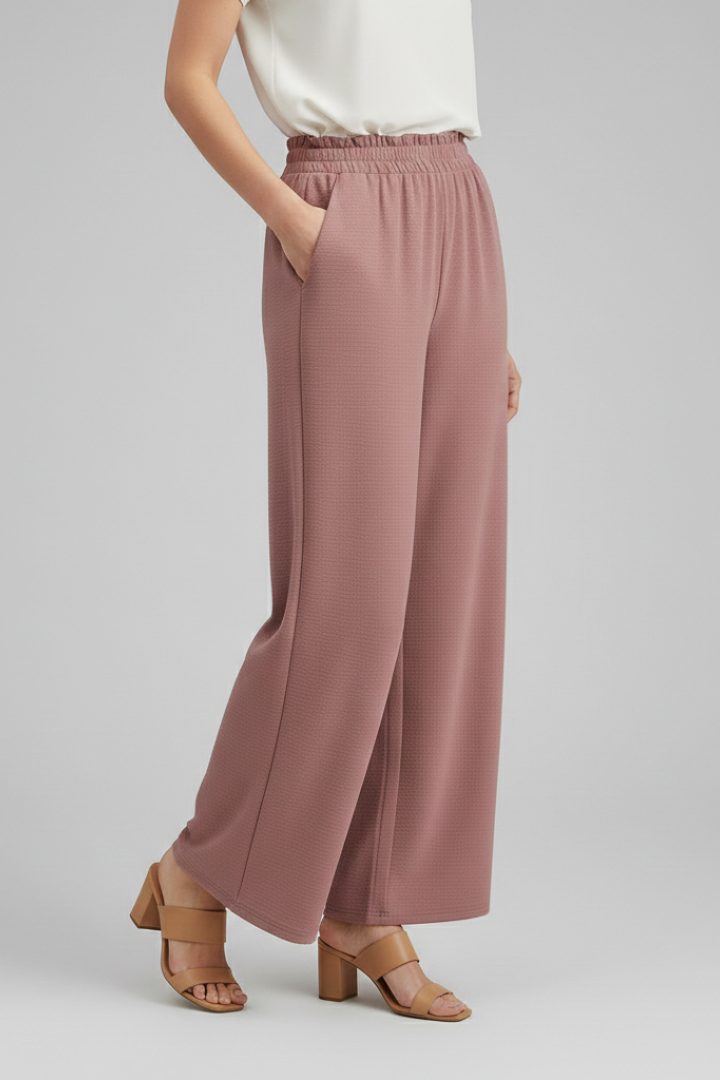Women’s Trousers with Elastic Waistband and Wide Legs